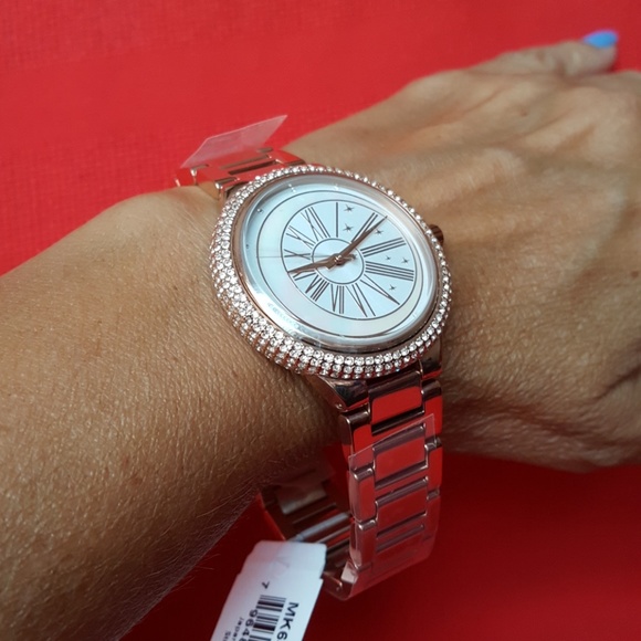 NEW MICHAEL KORS ROSEGOLD CRYSTAL BRACELET WATCH - Picture 7 of 8